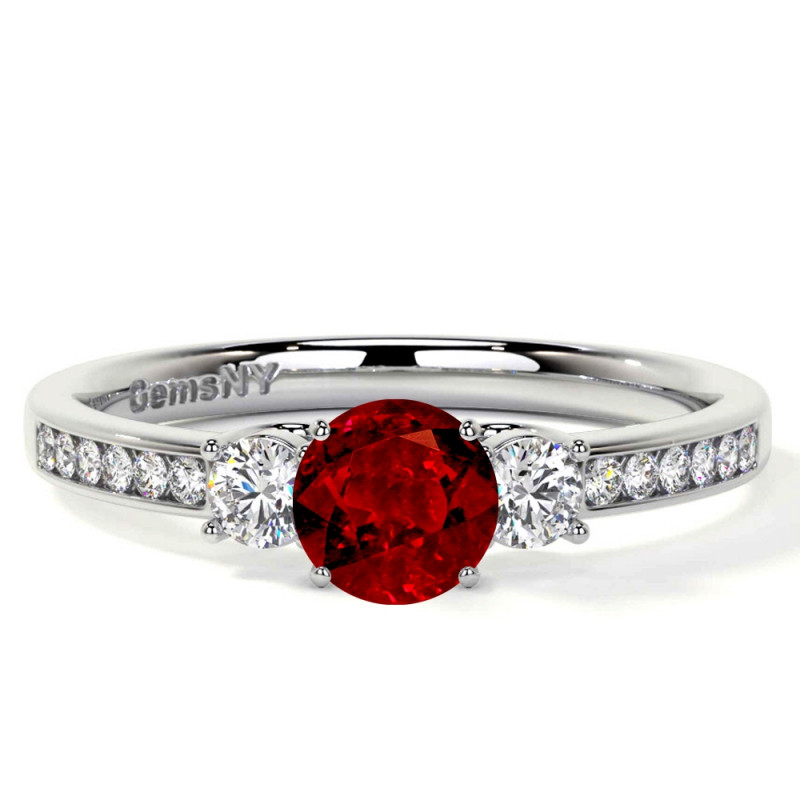 AAAA Grade Natural Ruby Ring in Round Shape: 