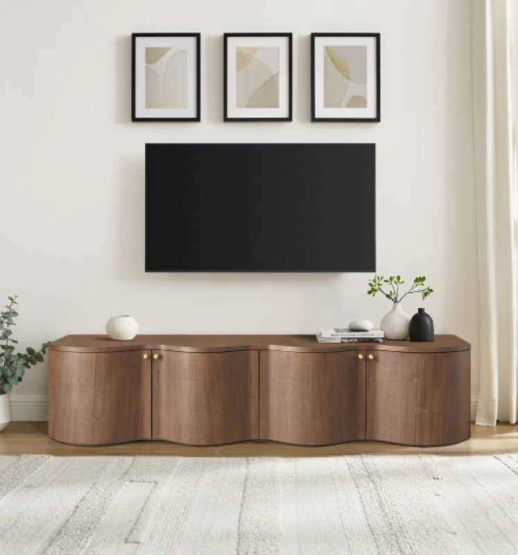 Jaya Wave 215cm 4 Door ETU TV Unit Walnut