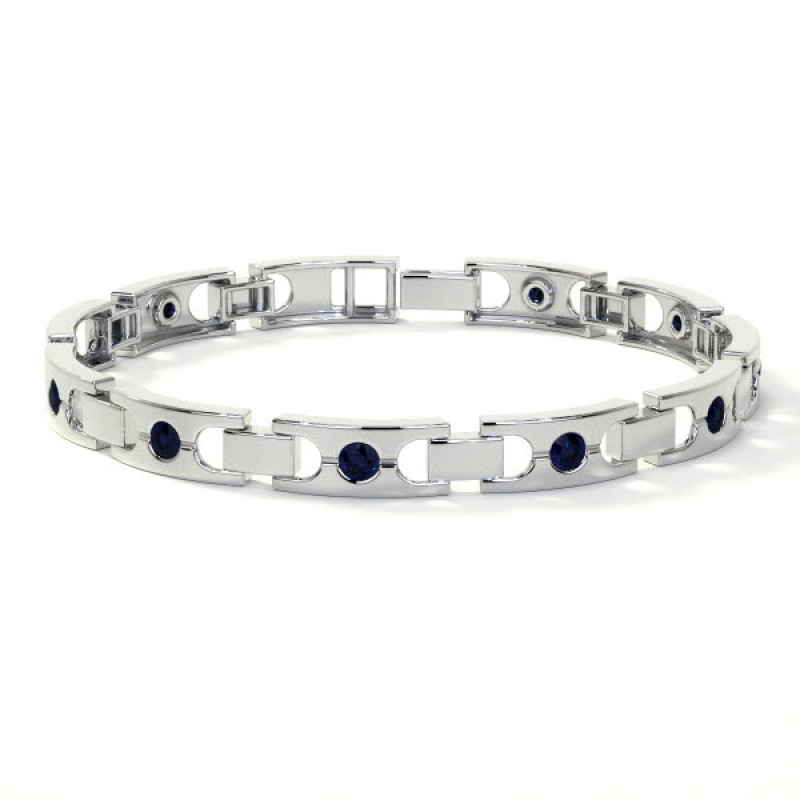 Blue Sapphire Bracelets in Bezel Setting: 