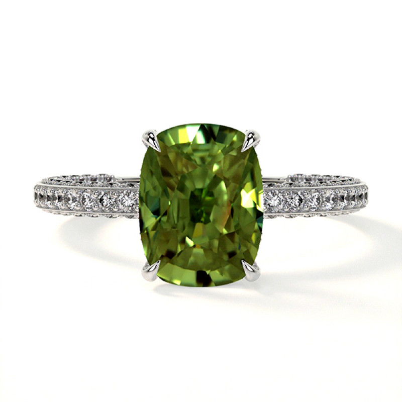 Natural Alexandrite Engagement Rings in Cushion Cut