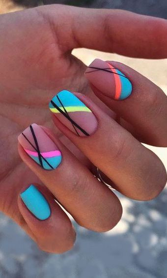 Nail Designs Pastel Lines: Nail art  