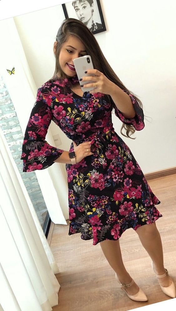 Tea Party Outfit, Outfit Ideas With Cocktail Dress Midi Pleated Wrap Dress, Fashion Model: 