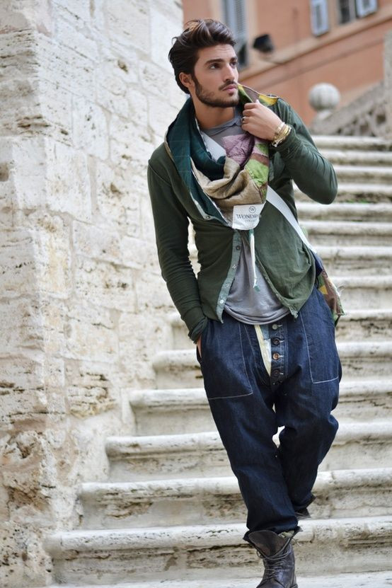 Green Jackets And Coat, Boho Attires Ideas With Dark Blue And Navy Jeans, Mdv Style: 