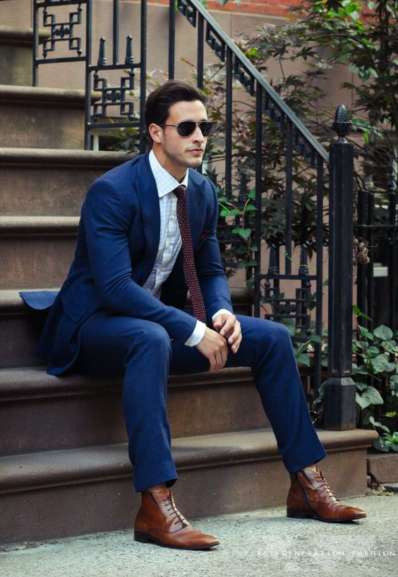 Dark Blue And Navy Winter Coat, Interview Ideas With Dark Blue And Navy Casual Trouser, Formal Outfit: 