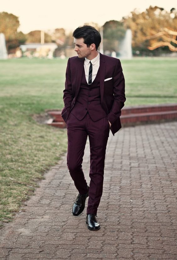 Purple And Violet Suit Jackets Tuxedo, Men's Prom Fashion Outfits With Purple And Violet Suit Trouser, Wine Colour Suit: 