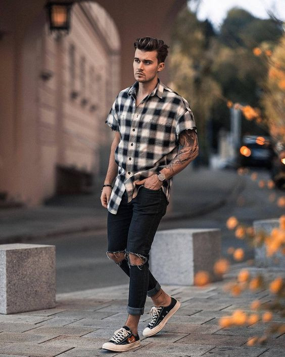 Shirt, Flannel Shirt Fashion Tips With Dark Blue And Navy Casual Trouser, Jeans: 