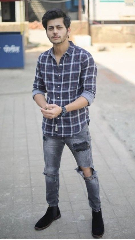 Shirt, Flannel Shirt Attires Ideas With Grey Casual Trouser, Jeans: 