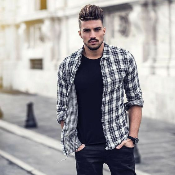 Shirt, Flannel Shirt Outfit Trends With Black Leather Trouser, Plaid: 