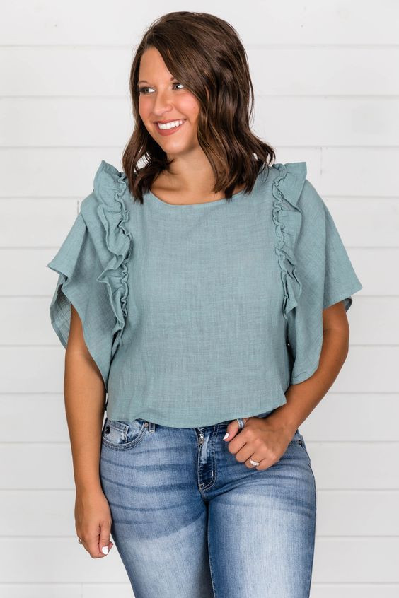 Spring outfit, azure Instagram dress with t-shirt | Jeans, blouse, t-shirt Outfit Ideas: 